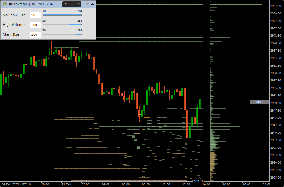 Bookmap indicator of pending orders